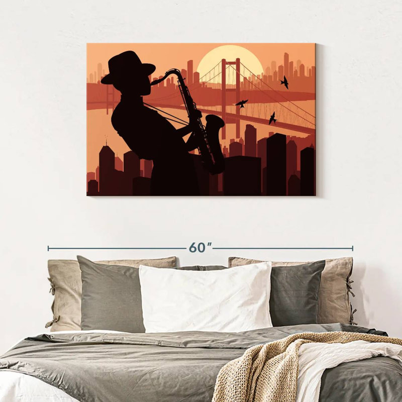 Abarca Sax Player Silhouette, 30" H x 45" W