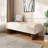 Rectangular Upholstered Tufted Linen Fabric Ottoman Bench