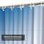Smooth Blue Abstract Science Light White Shower Curtain with 12 Hooks-521860432