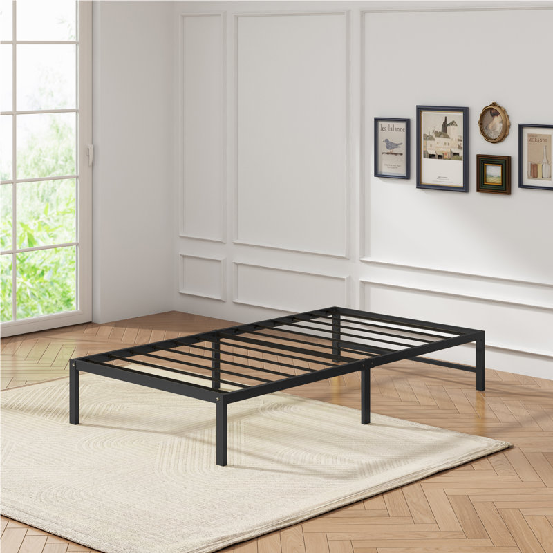 Metal Platform Bed Frame, Twin, Black