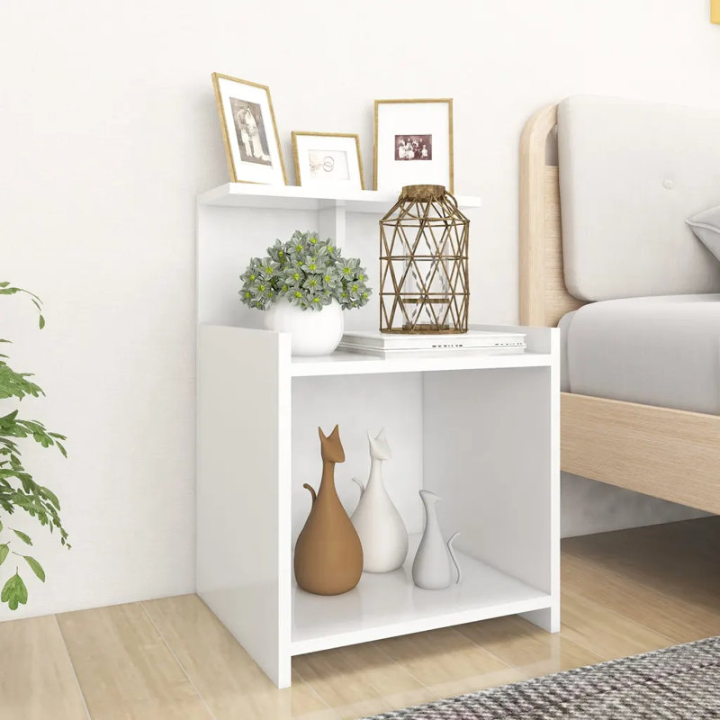 Averlee Bed Cabinet 40x35x60 cm Engineered Wood, White, 1