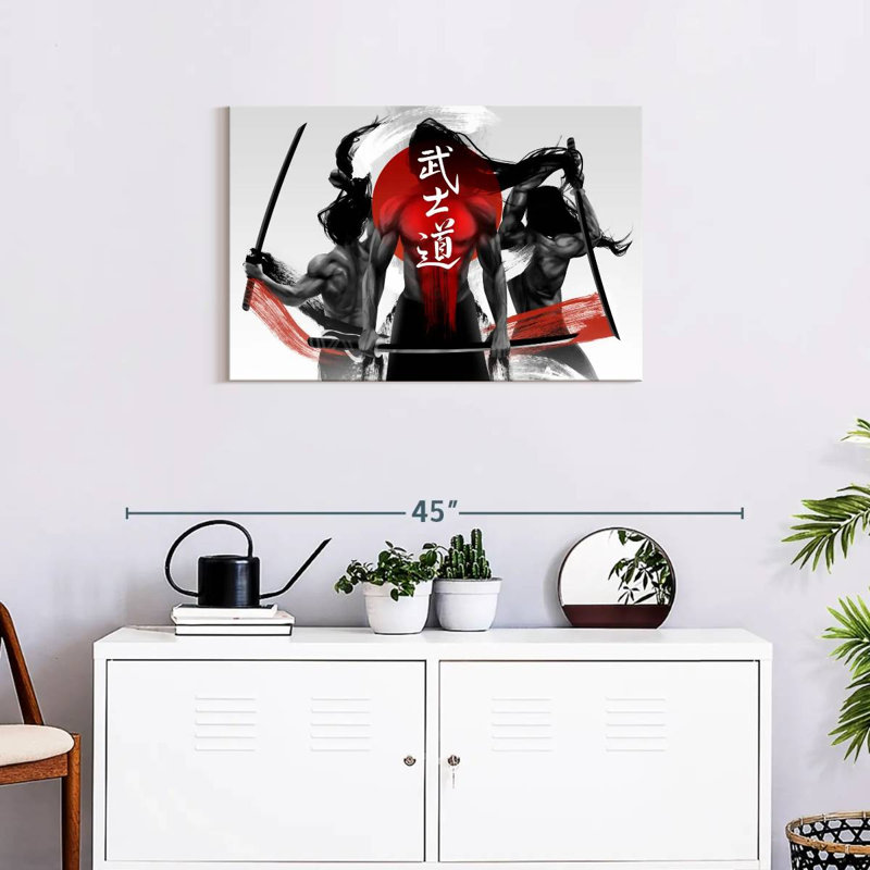 Leisha Three Samurais, 20" H x 30" W