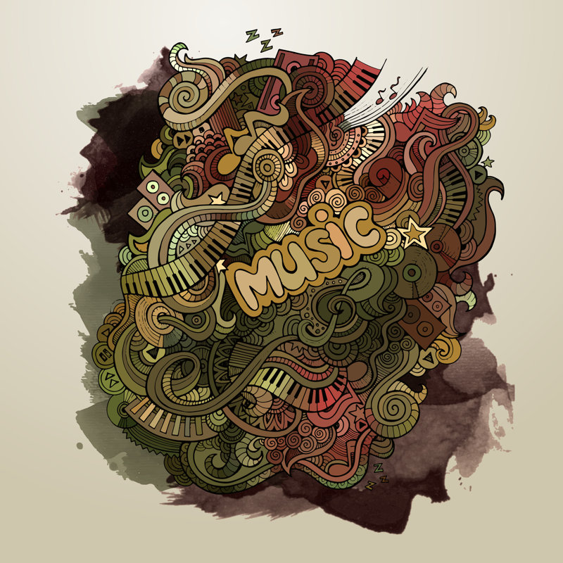 Musical Art Paint Background by Kostenkodesign - No Frame Art Prints on Canvas, 20cm H x 20cm W