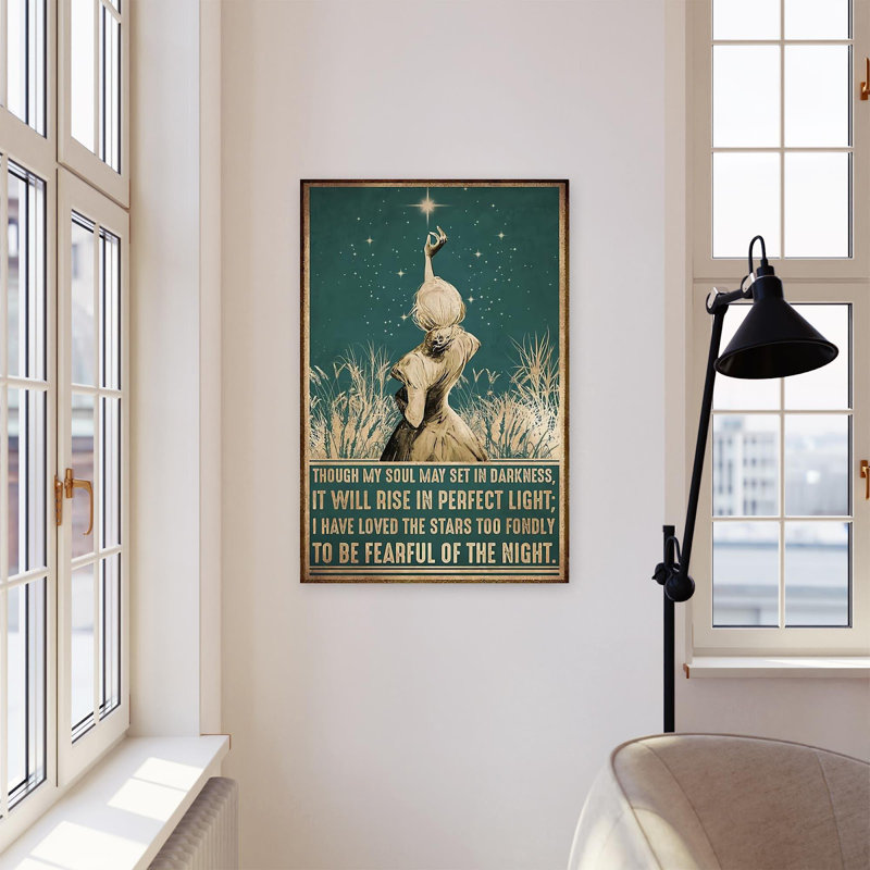 «Girl Bien que mon âme puisse se fixer dans les ténèbres, elle se lève dans une lumière parfaite», impression sur toile tendue