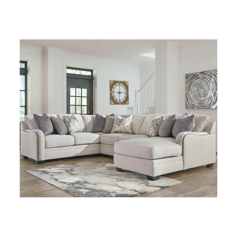 Canapé modulaire 4 pièces avec méridienne Davyn, Orienté à droite, H 38 po x l 127 po x P 97 po