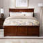 Lit plateforme en bois massif avec pied de lit assorti Marshallville-83257625-83257622