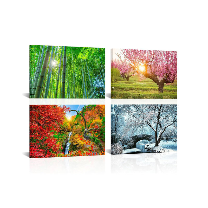 4 Piece Wrapped Canvas Print, 40 cm H x 240 cm W