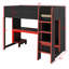Lit mezzanine en bois avec bureau intégré, garde-robe, DEL et tiroir-1201685646
