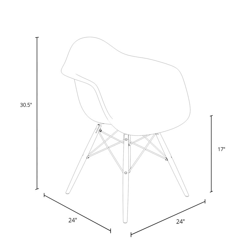 Jordan 17'' H Armchair, White/Natural