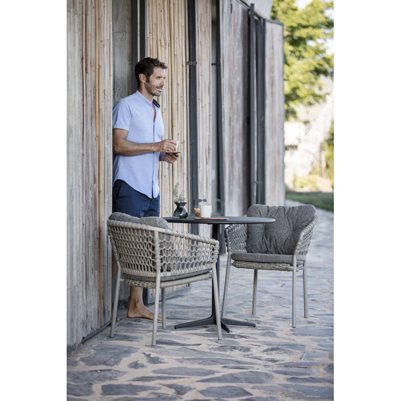 Drop Outdoor Round Coffee Table, Lava Gray, Lava Gray, 31.5" W x 31.5" L x 29.6" H
