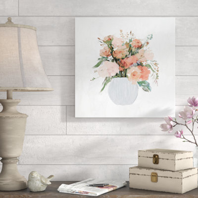 Empâtre rose-imprimé sur toile