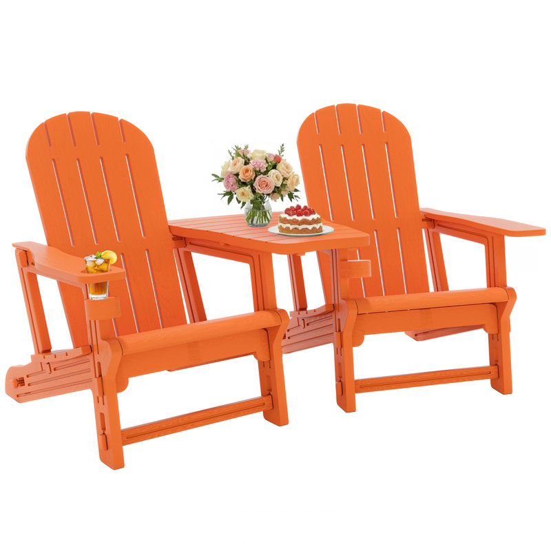 2-Person Outdoor Adirondack Chair, Orange