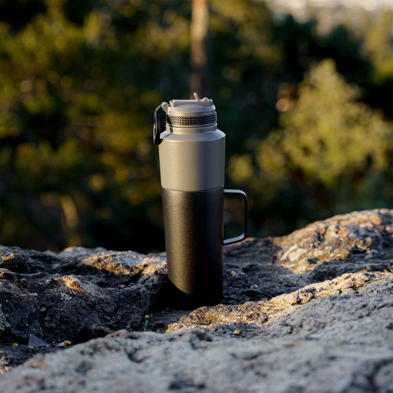 Asobu 887ml Double Wall Insulated Stainless Steel Water Bottle, Black