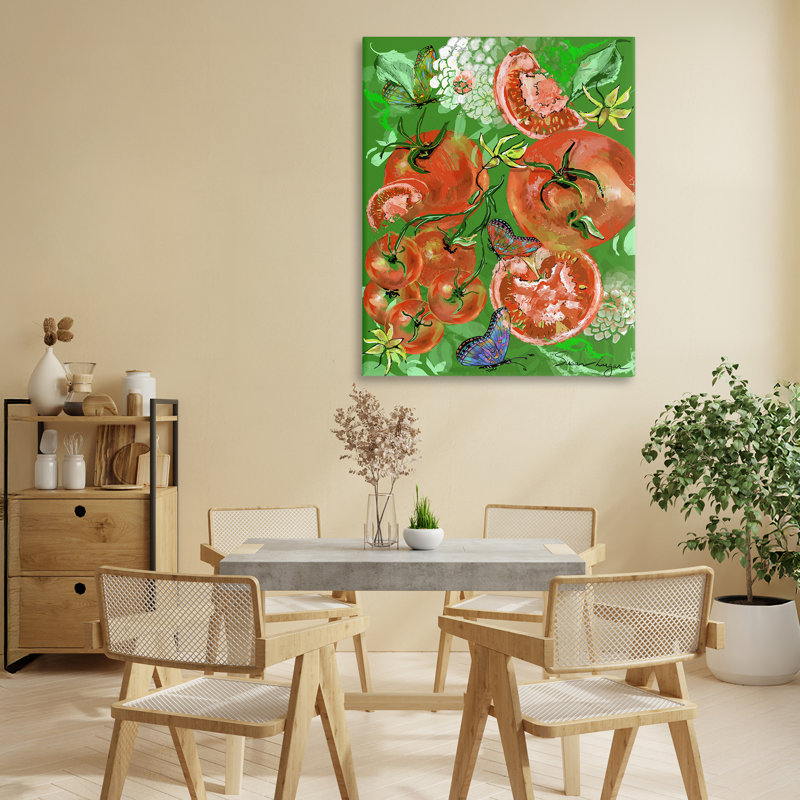 Toile de collage Tomatoes Swirl, conception par Susan Lugar, H 30 po x l 24 po