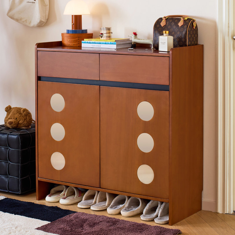 Rangement à chaussures rétro et pratique, Brun