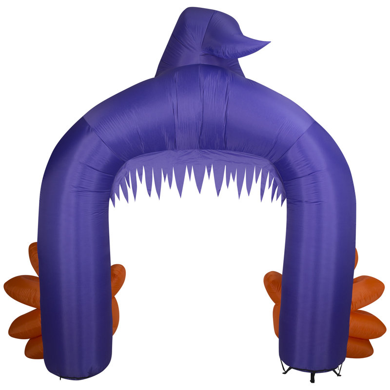 10-Foot Purple and Orange Inflatable Reaper Archway with Lights