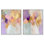 Or et mauve, ensemble de 2 reproductions d'art pastel sur toile 