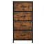 4-Drawer Storage Cabinet Sideboard 30*45*95 cm Metal & Engineered Wood 1 Piece Chest of Drawers Brown Anti-Tipping Kit