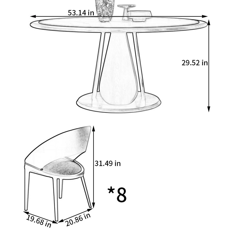 Ensemble de table et de chaises haut de gamme