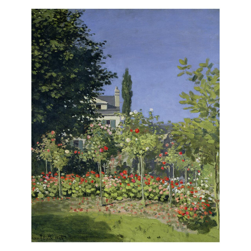 «Flowering Garden at Sainte-Adresse» par Claude Monet - Estampe numérique, H 40 po x l 32 po