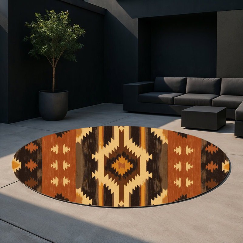 Terra Horizon Indoor And Outdoor Area Rug, Round 5'