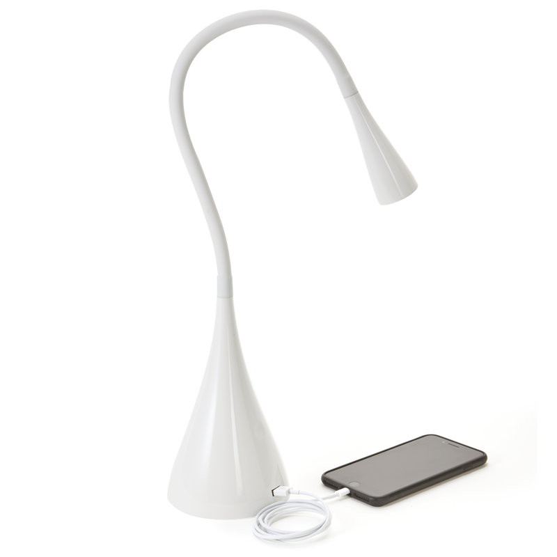 Lampe de table arquée 14 po Silber, Blanc