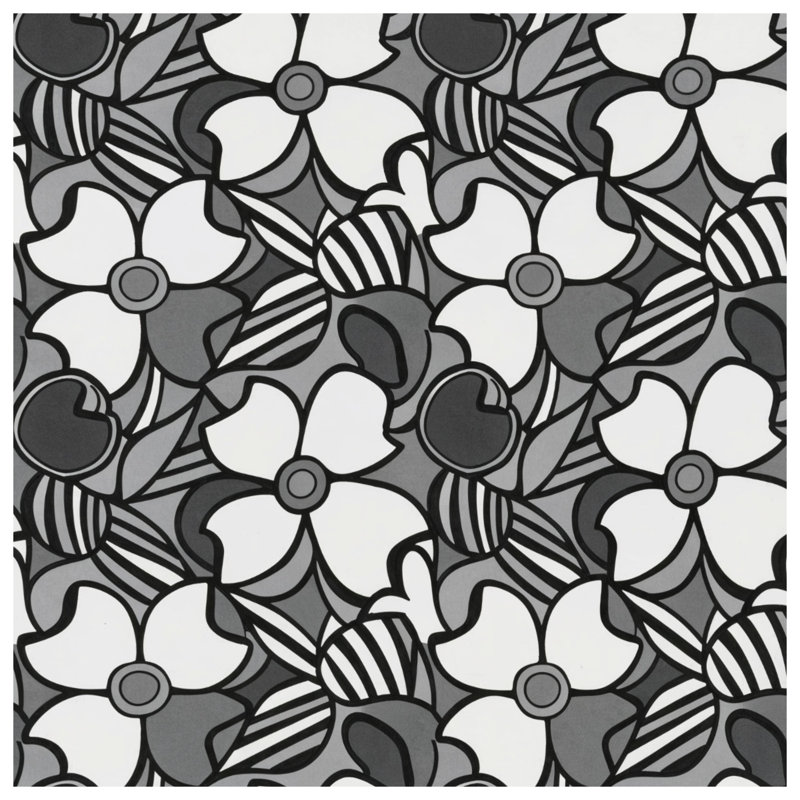 Rideaux de douche extra longs à motif floral noir, 70in W x 93in H