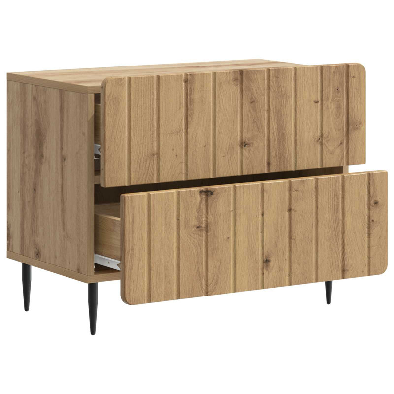 62cm W Manufactured Wood Bedside Table, Artisan Oak