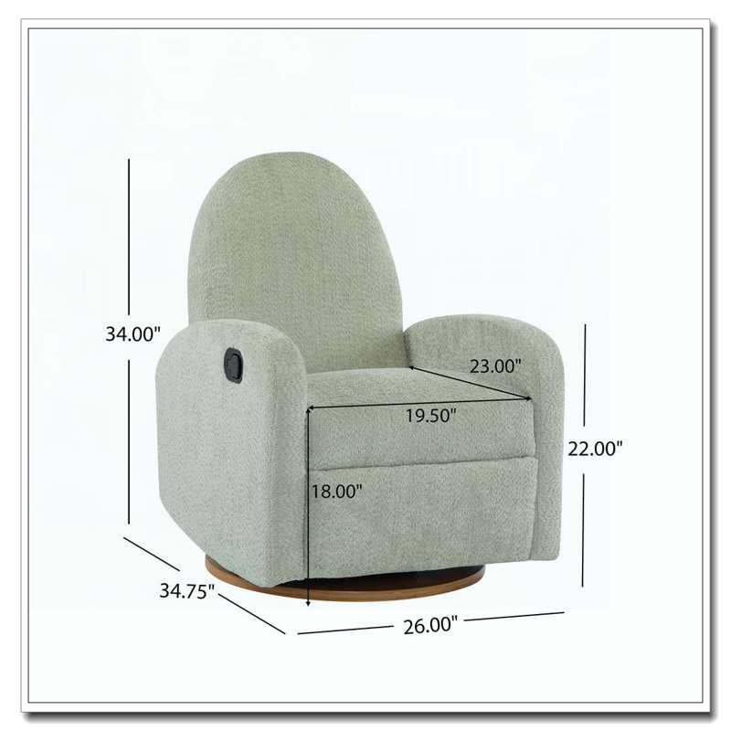 Fauteuil inclinable et pivotant 360 °, Vert clair