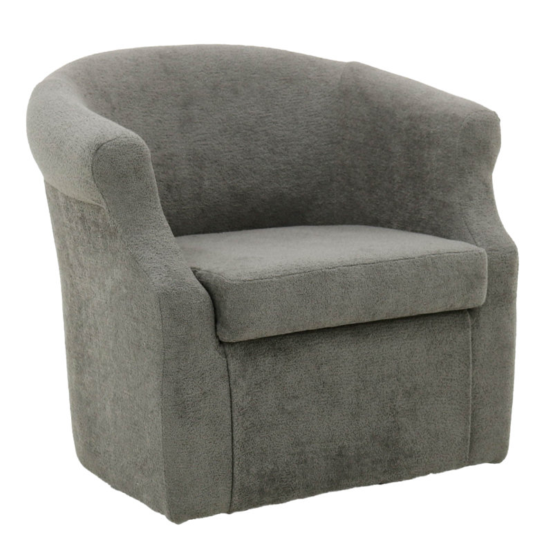 Fauteuil demi-tonneau pivotant l 3,5 po Buril, Dark Grey Polyester Blend