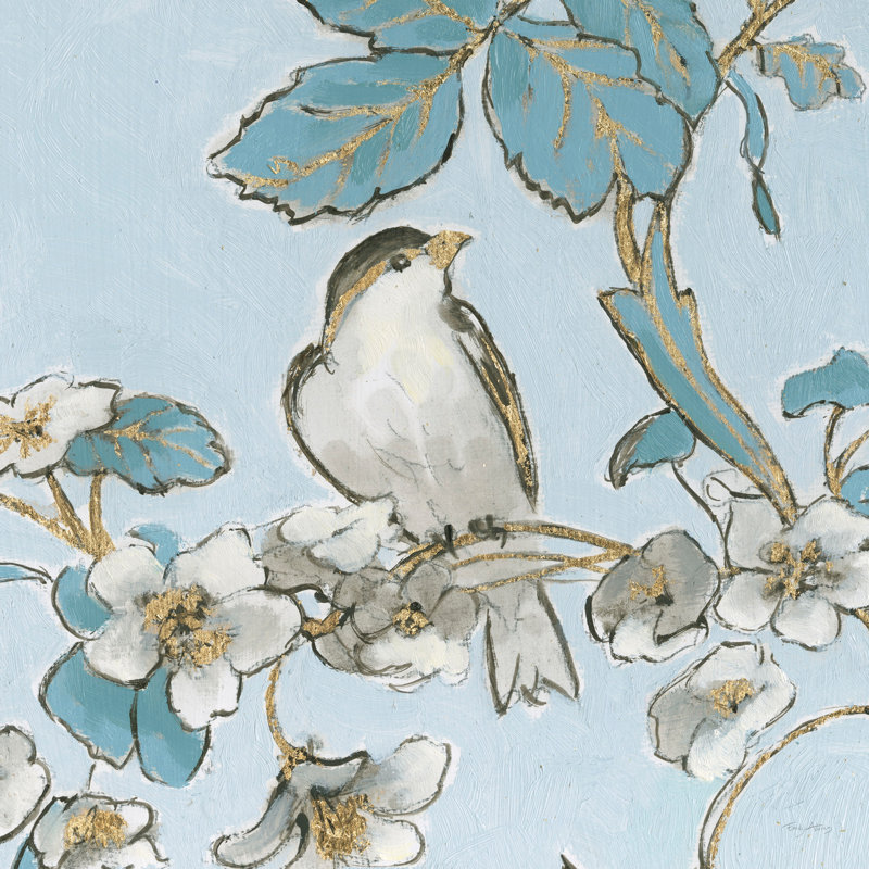 Toile Birds III by Emily Adams - Wrapped Canvas Painting, 122cm H x 122cm W