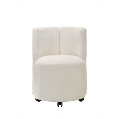 Chaise d'appoint en chenille blanche avec pivot