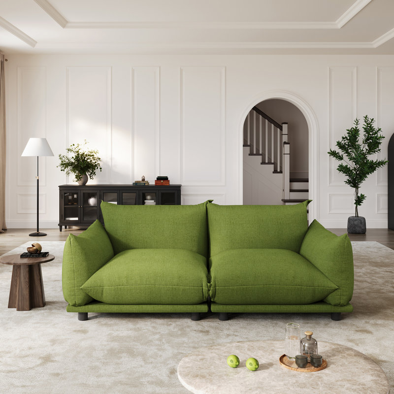 Canapé modulaire rembourré pour salon, Vert