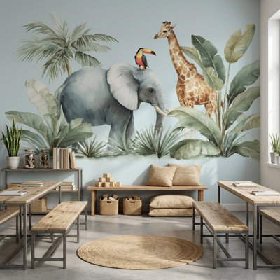 Double rouleau de papier peint mural Jungle