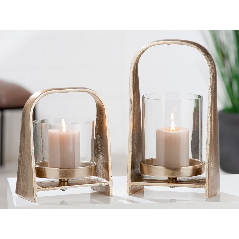 Nostro Glass Tabletop Hurricane, 32cm H x 29cm W x 19cm D