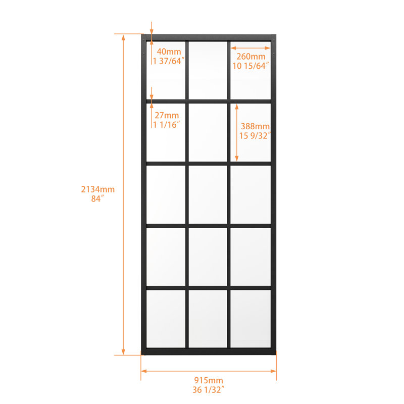 Double Glass Bypass Barn Door with Installation Hardware Kit, 72" x 84", Clear