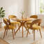 Ensemble de table de salle à manger de 47,2 pouces en bois avec 4 chaises rembourrées (4 à 6 places), table de salle à manger de style Mid-Century, ensemble de table de salle à manger de style base convenant aux cuisines et aux salles à manger-926239737-926239718