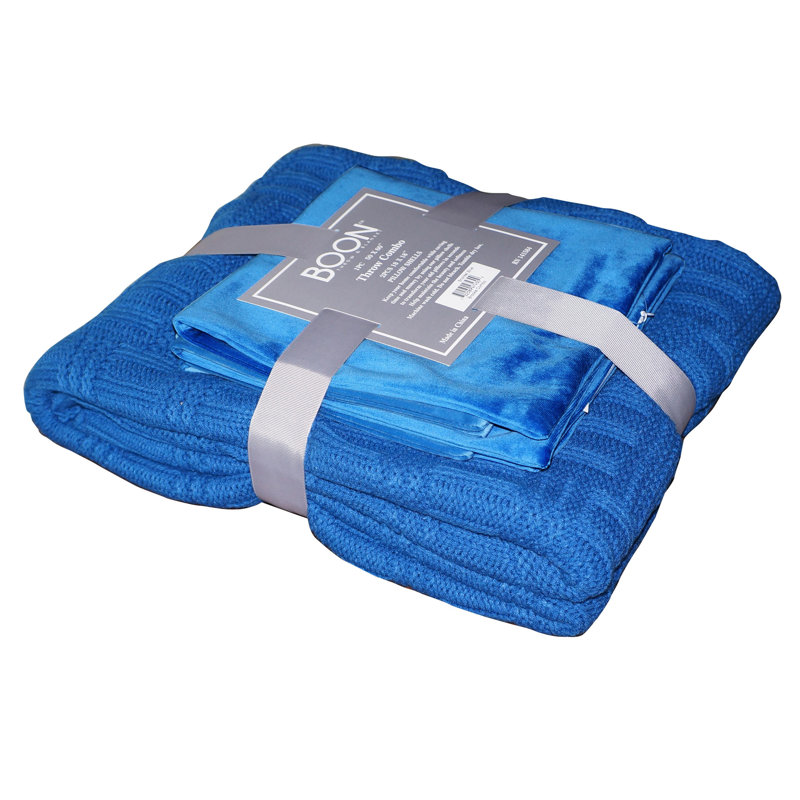 Cable Throw Blanket, Snorkel Blue