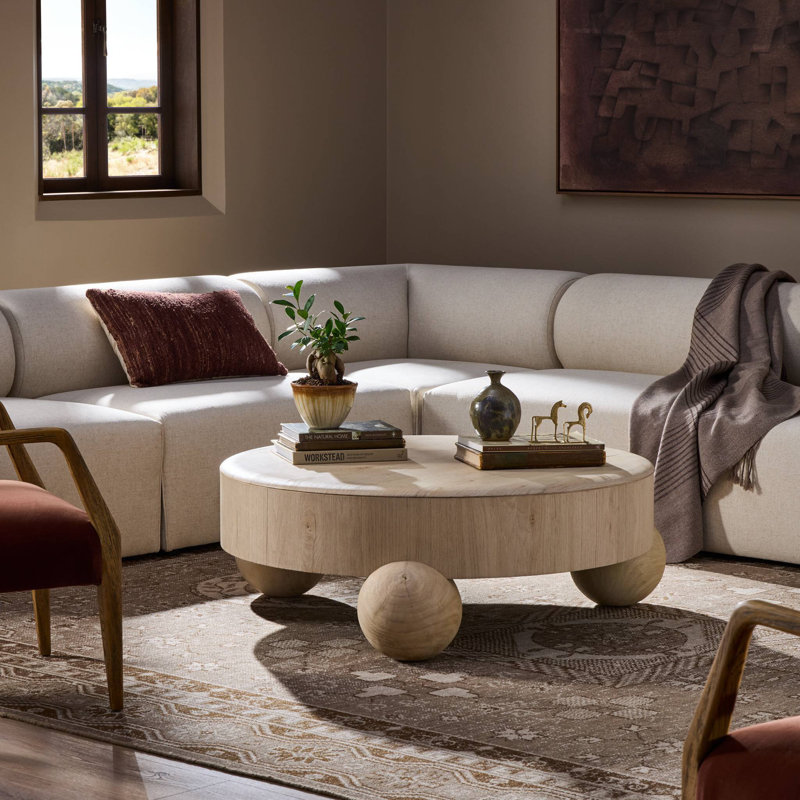 Raul Coffee Table 42"-American White Oak Veneer, 42"