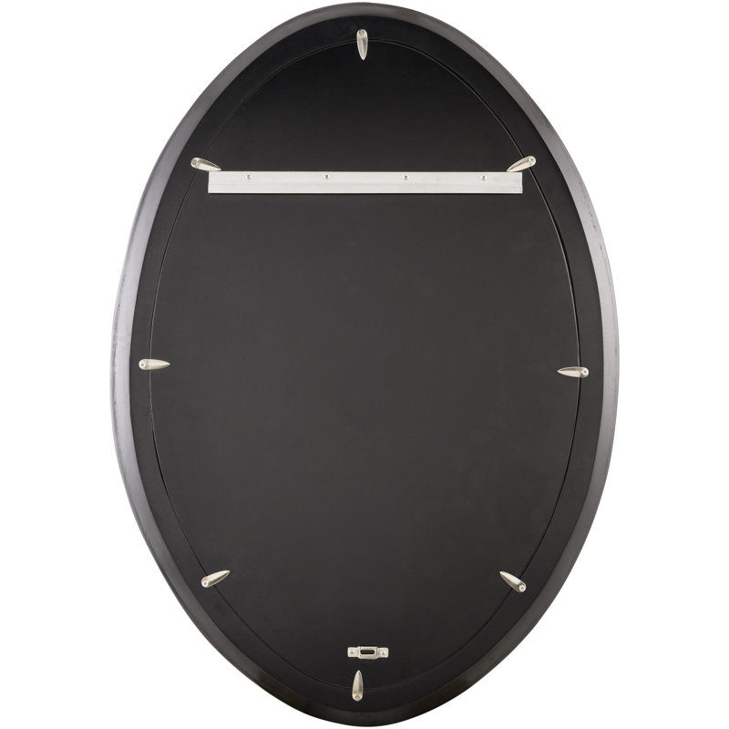 Christie Genuine Marble Oval Mirror, 18" x 28", Black