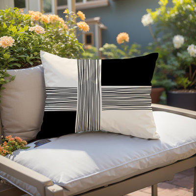 Housse et insert de coussin rectangulaire intérieur / extérieur en polyester filé Cassie