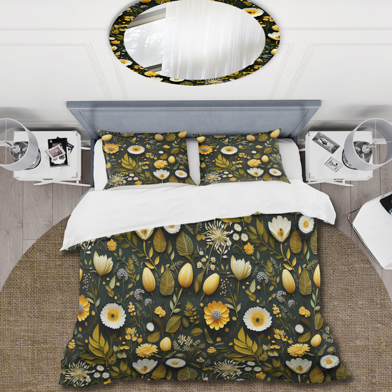 Ensemble de housse de couette Ainsinelda - Botanical, Housse de couette pour très grand lit et 2 très