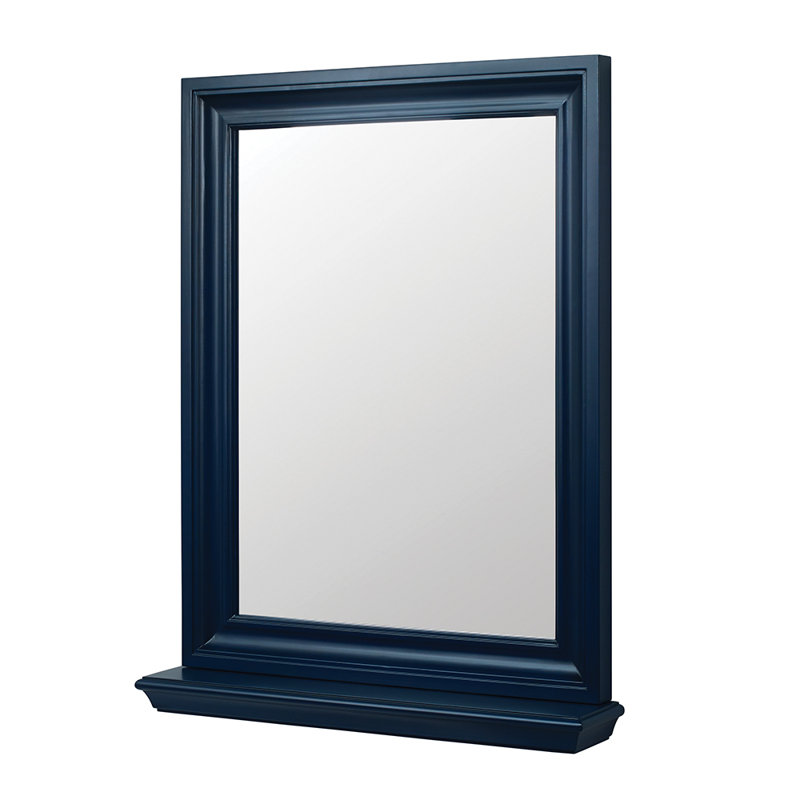 Flat Wall Mirror with Shelves, Royal Blue
