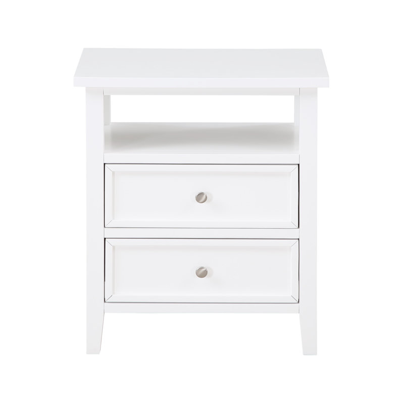Table de chevet 2 tiroirs Weston White