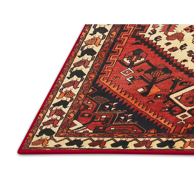 Tapis oriental rouge / beige, Rectangle 5 pi x 7 pi