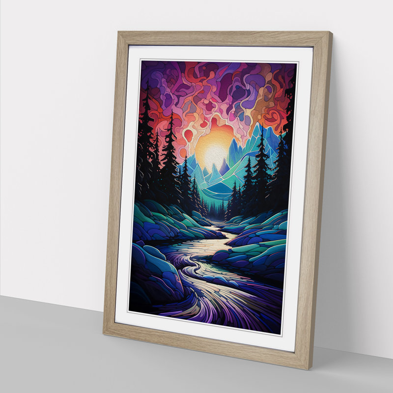 Single Picture Frame Print on Wood, Oak Framed, 64cm H x 46cm W