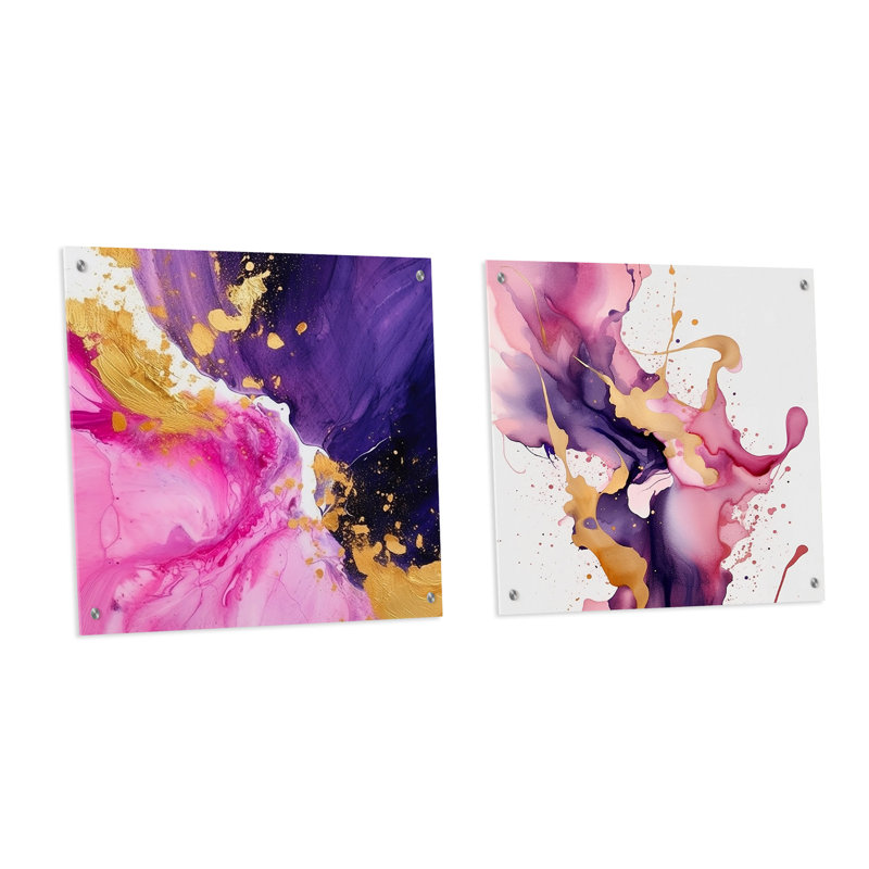 Sebern - Fractals Acrylic Wall Art Glass Set Of 2, 36" H x 73" W