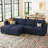 Nairoby 7-Piece Velvet Symmetrical Upholstered Modular Sectional Sofa Set Storage Sofa Apartment Couch 4-Seat Sofa with 2 Ottomans-682612746