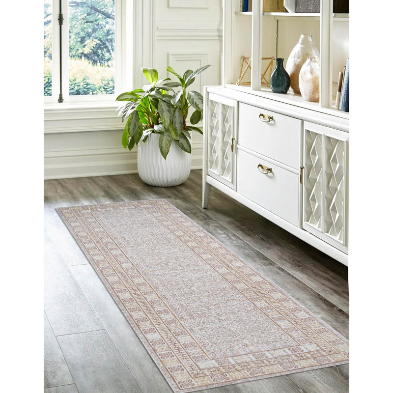 Tapis gris Valeria, Tapis de couloir 2 pi 7 po x 8 pi