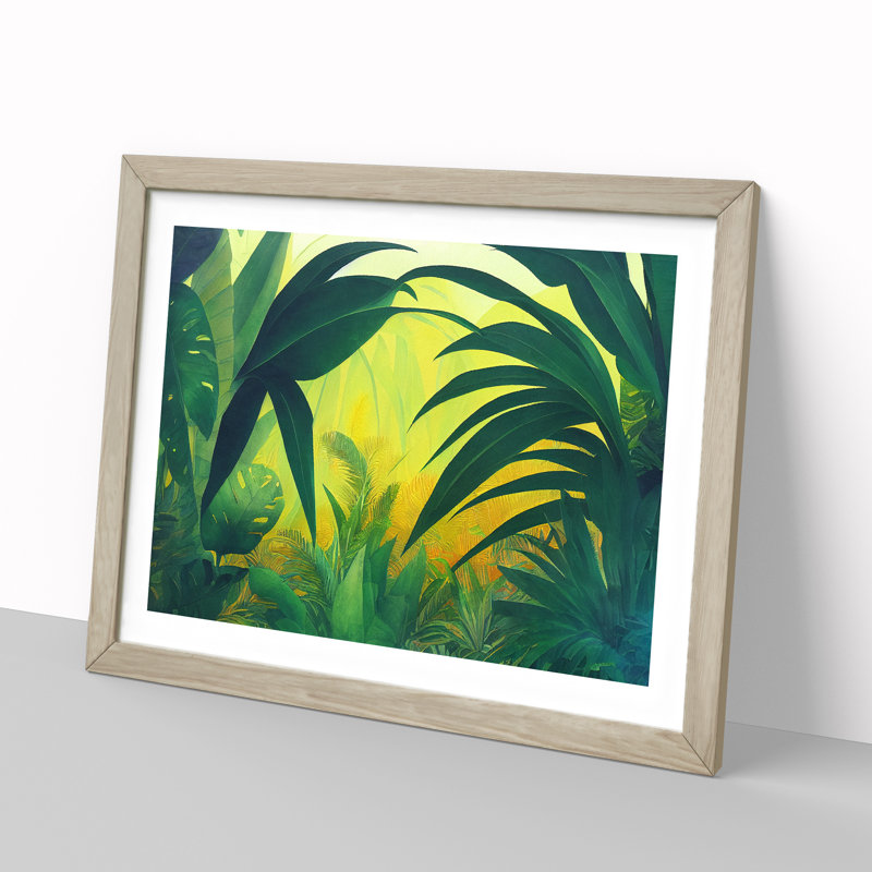 Jungle Vol.1 - Single Picture Frame Painting, 46cm H x 64cm W x 2cm D, Oak